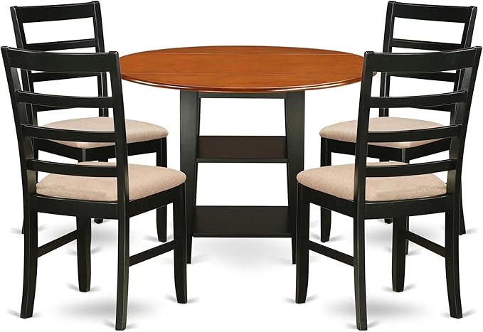 East West Furniture SUPF5-BCH-C 5 Piece Kitchen Table & Chairs Set Includes a by EastWestFurniture