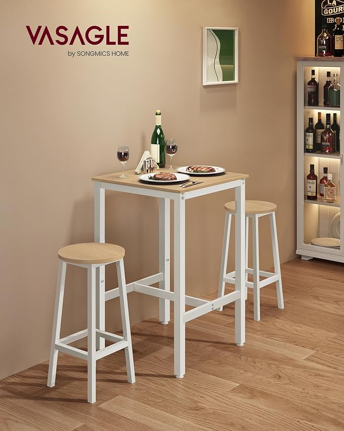 VASAGLE Bar Table, Small Kitchen Dining Table, High Top Pub Table, Height - Image 4