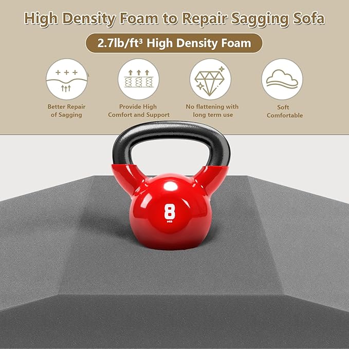 3 Pcs Couch Cushion Support for Sagging Seat High Density Trapezoidal Couch - Image 4