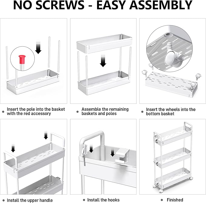 SOLEJAZZ Slim Rolling Storage Cart - Image 7