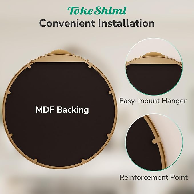 TokeShimi 36x36 Vintage Round Mirror - Image 6