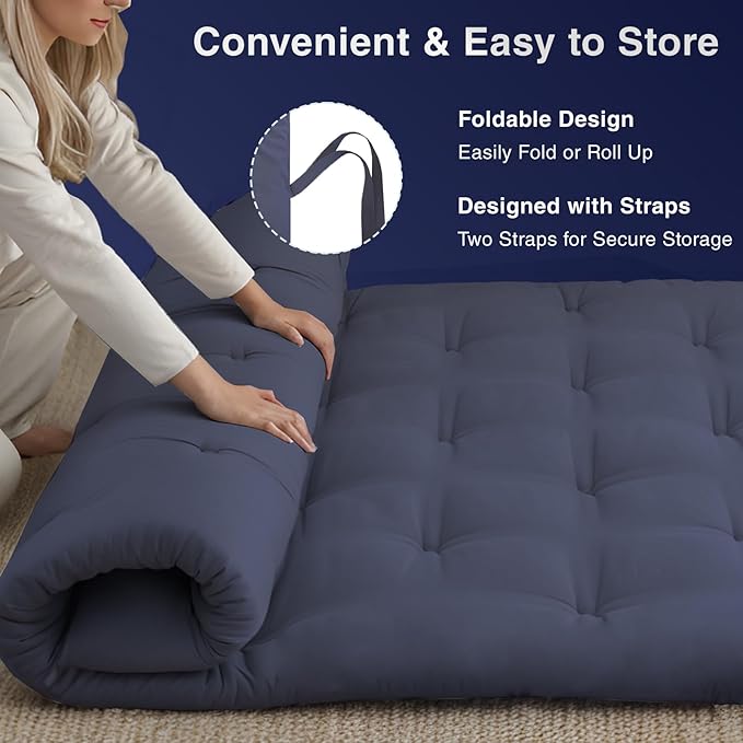 Syrinx Japanese Floor Futon Mattress, Foldable Tatami Sleeping Pad - Image 4