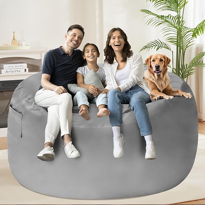 HABUTWAY Bean Bag Chair: Giant 5' Memory Foam Furniture Bean Bag Chairs - Image 5