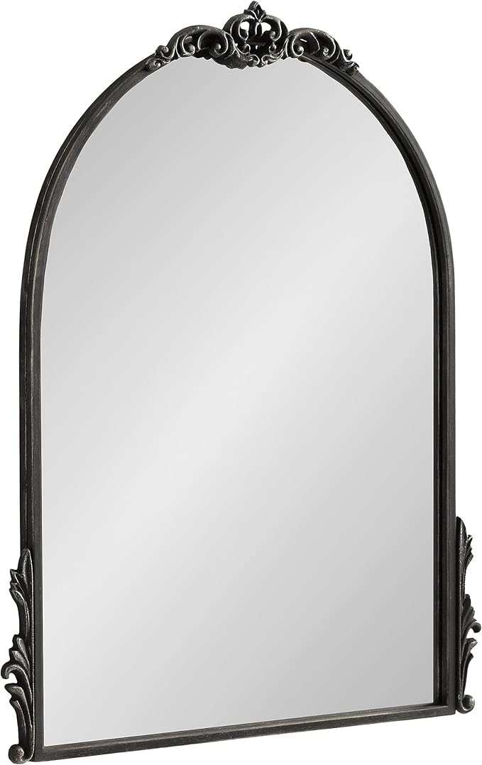 Kate and Laurel Myrcelle Traditional Arched Mirror; 21 x 26; Antique Black; by KateandLaurel