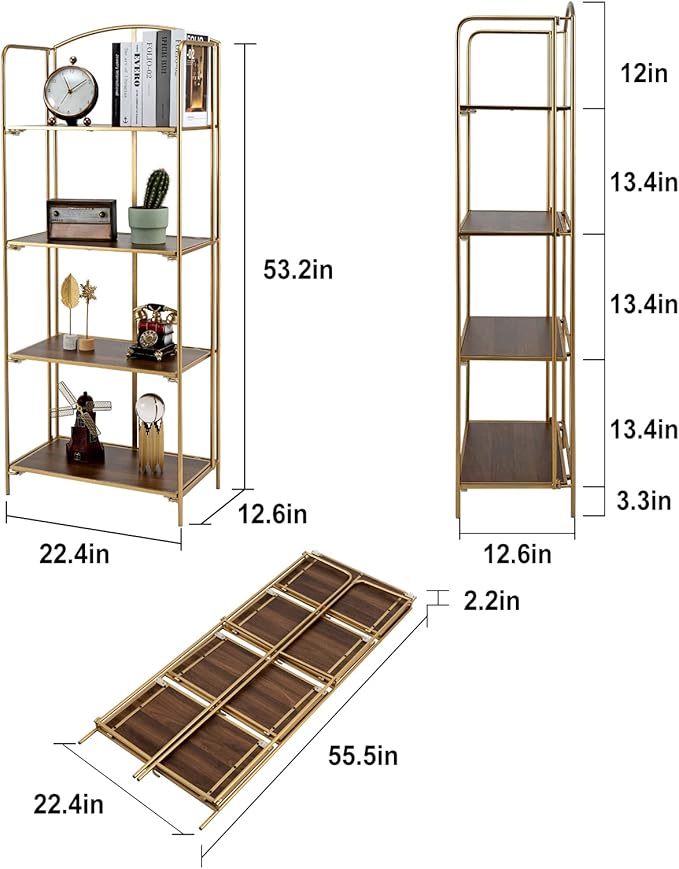 Crofy No Assembly Folding Bookshelf - Image 3