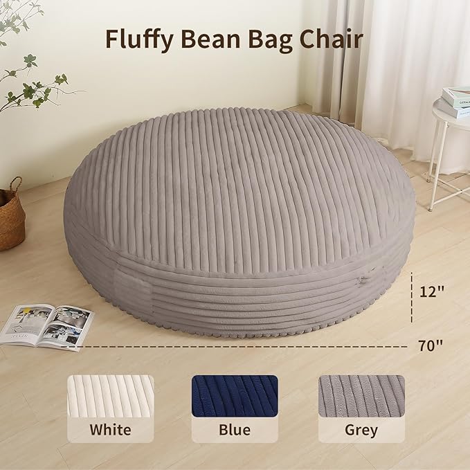 Memory Foam Bean Bag Chair, Bean Bag Bed - Image 2