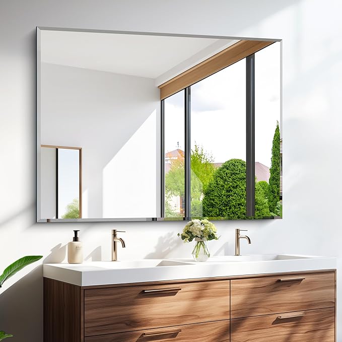 Beveled Bathroom Mirror, 36x48 Inch Large Bathroom Mirrors by CILIBER