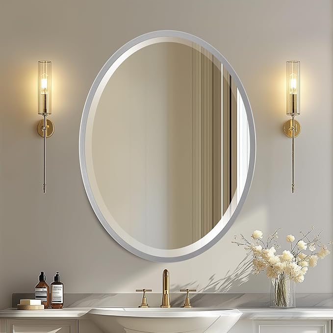 OVALCREST - Oval Wooden Beveled Wall Mirror by OVALCREST