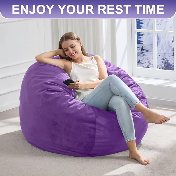 Hobestluk 3FT Bean Bag Chair Giant Bean Bag Chairs - Image 7