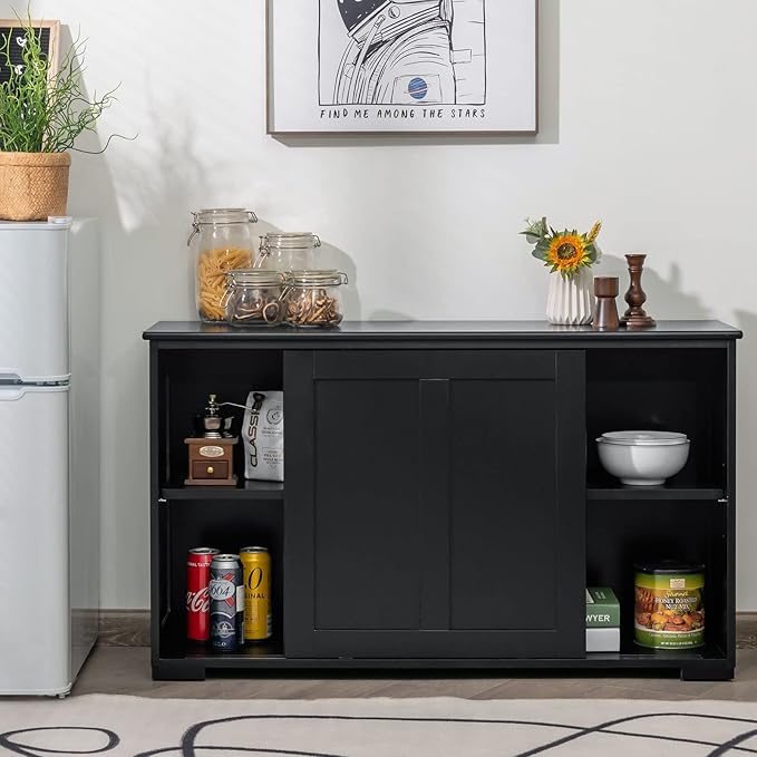 Costzon Sideboard Buffet Cabinet, Wooden Kitchen Storage Cabinet - Image 9