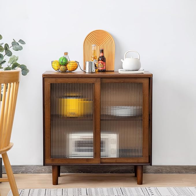 Tiita Bamboo Sideboard Buffet Cabinet, Rattan Kitchen Storage Cabinet, Boho - Image 8