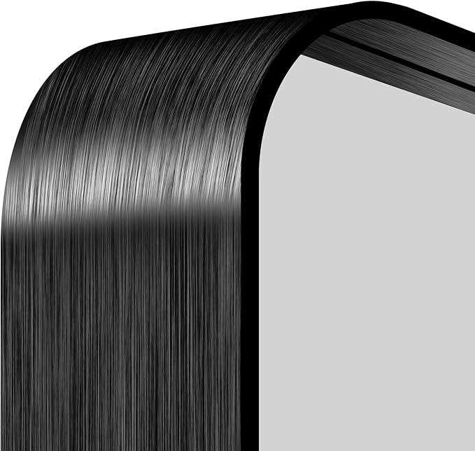 FORBATH 36x40 Inch Bathroom Mirror, Brushed Black Deep Frame Wall Mirror - Image 9