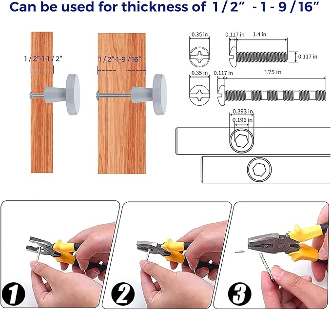 Ravinte 5 Pack Drawer Pulls 1-1/4 Inch Kitchen Cabinet Knobs Solid Round - Image 4