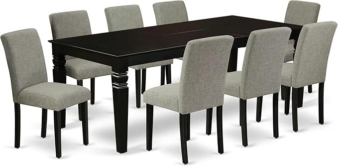 East West Furniture LGAB9-BLK-06 9 Piece Dining Room Furniture Set Includes a by EastWestFurniture