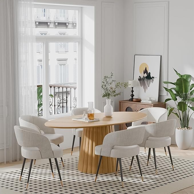 Casaphoria 67" Oval Dining Table, Modern Wood Kitchen Table - Image 9