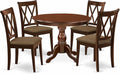 East West Furniture HBCL5-MAH-C 5 Piece Dining Room Table Set Includes a Round by EastWestFurniture