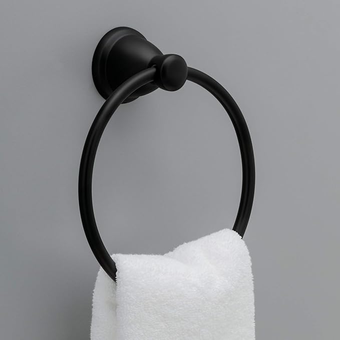 Franklin Brass Kinla 3-Piece Bathroom Set Matte Black 24" Towel Bar Rack - Image 8