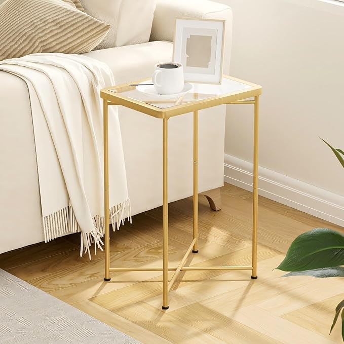 Garden 4 you Small Side Table, Glass End Table, Outdoor Side Table by Garden4you