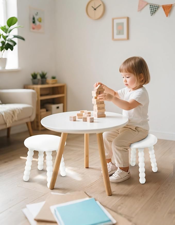 Masupu Solid Wooden Step Stool for Adults Kids, 11 inch Small Foot Stool - Image 5
