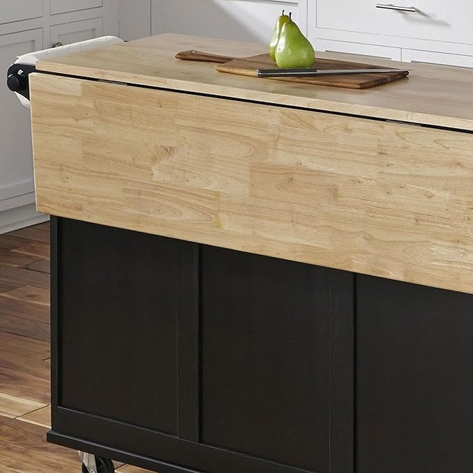 Homestyles Dolly Madison Black Mobile Kitchen Island Cart - Image 5