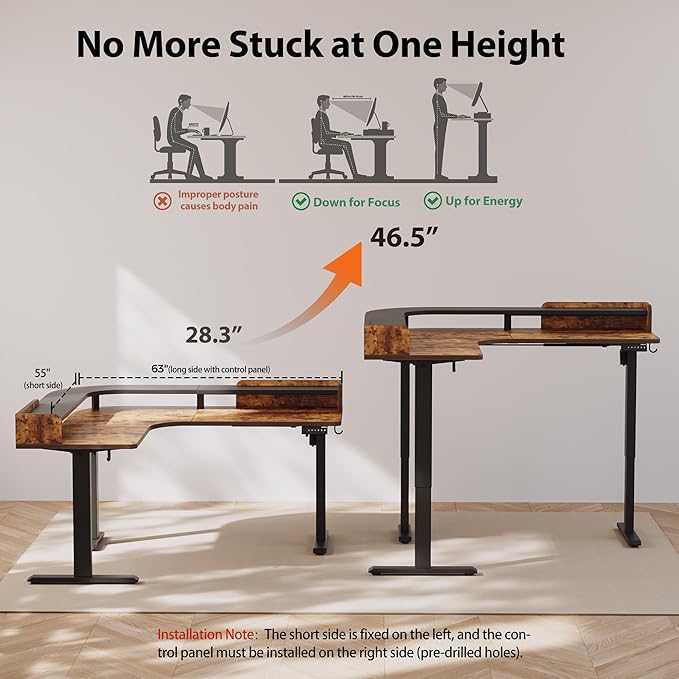 Agilestic L Shaped Standing Desk, Corner Desk - Image 5
