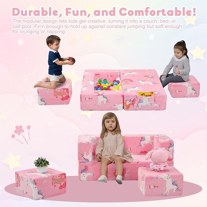 MeMoreCool Modular Kids Couch, Glow Play Toddler Couch - Image 4