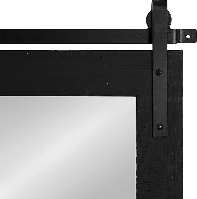 Kate and Laurel Cates Rustic Wall Mirror; 24 x 38; Black; Distressed Farmhouse - Image 8