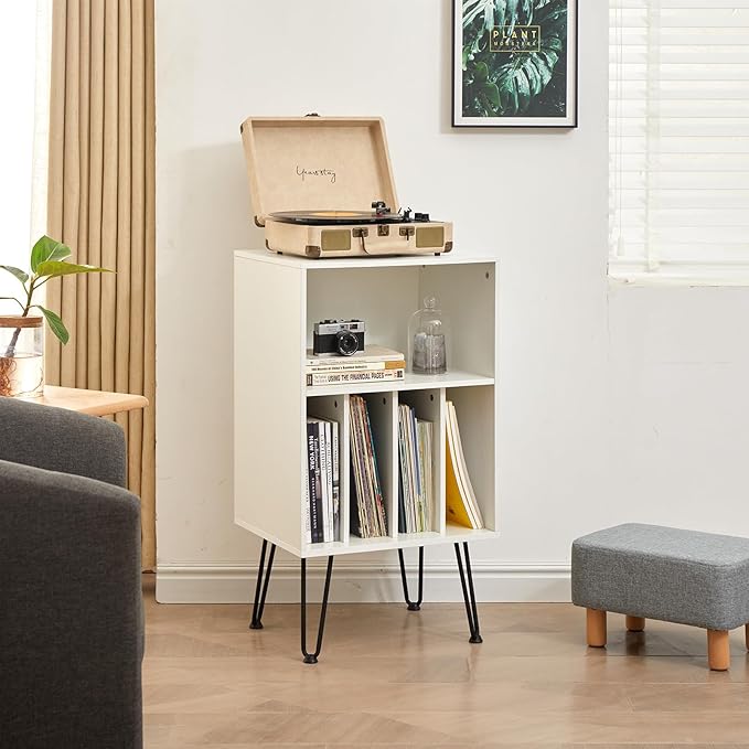 Record Player Stand with Vinyl Storage, Cabinet Holds Up to 150 Albums - Image 4