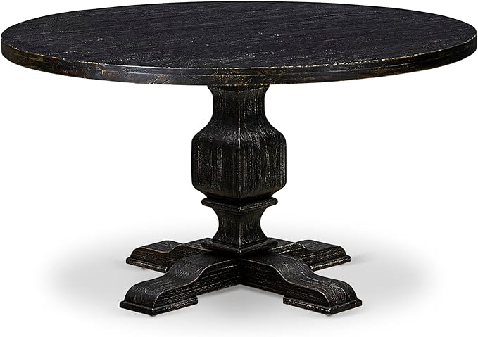 I53-11-TP Wooden Table with Acacia Wood Round Tabletop and Stylish Pedestal Base - Image 4