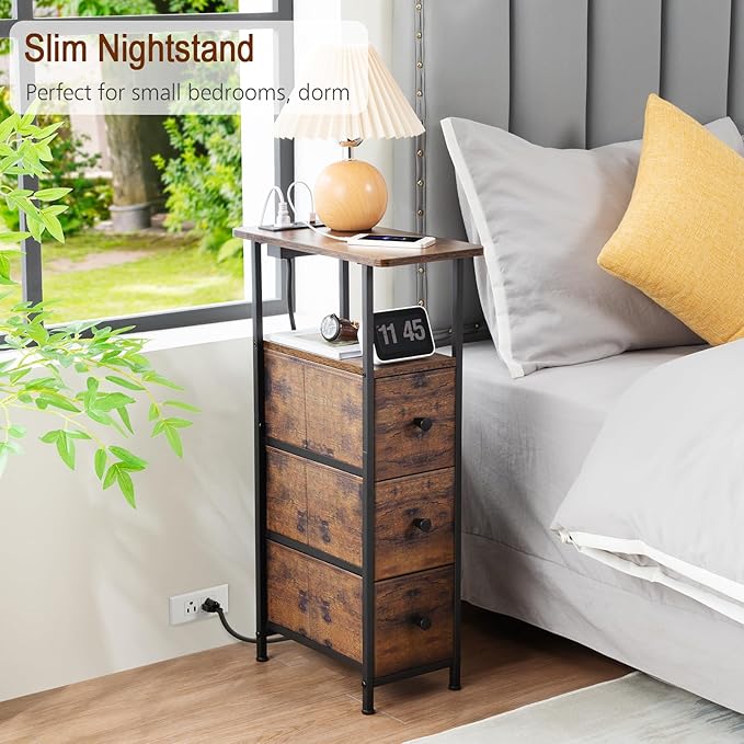 Narrow End Tables Living Room Set of 2 - Image 7
