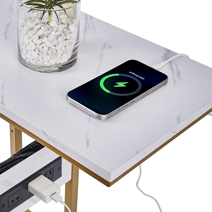 VECELO C Shaped End Side Table - Image 2