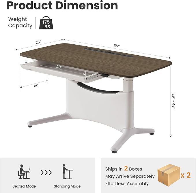 COLAMY Electric Adjustable Standing Desk – 48 x 28 Inch Sit Stand Desk - Image 2