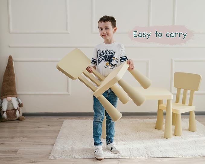 Kids Table and Chairs Set with Storage Drawer, Height-Adjustable Children's Desk - Image 7