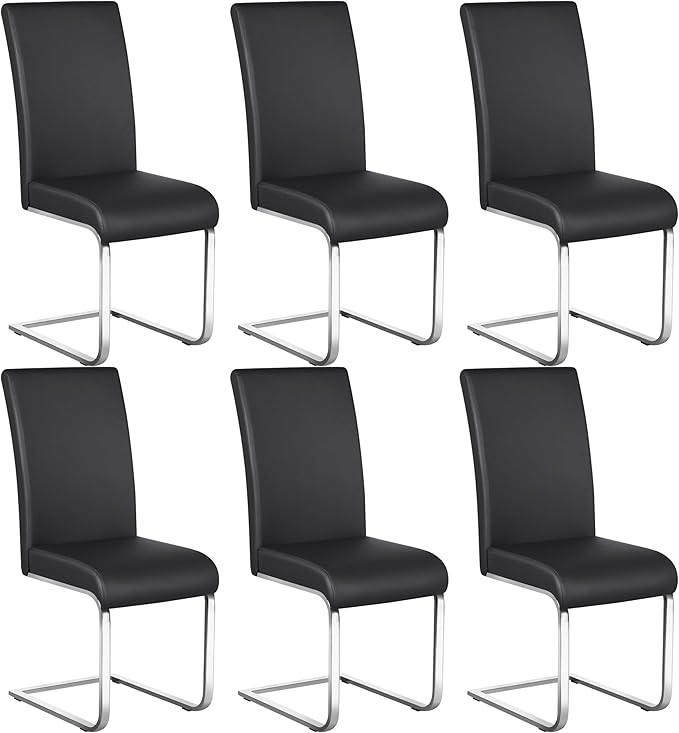 Yaheetech Dining Chairs Set of 6 Modern Faux Leather Upholstered Dining Room by Yaheetech