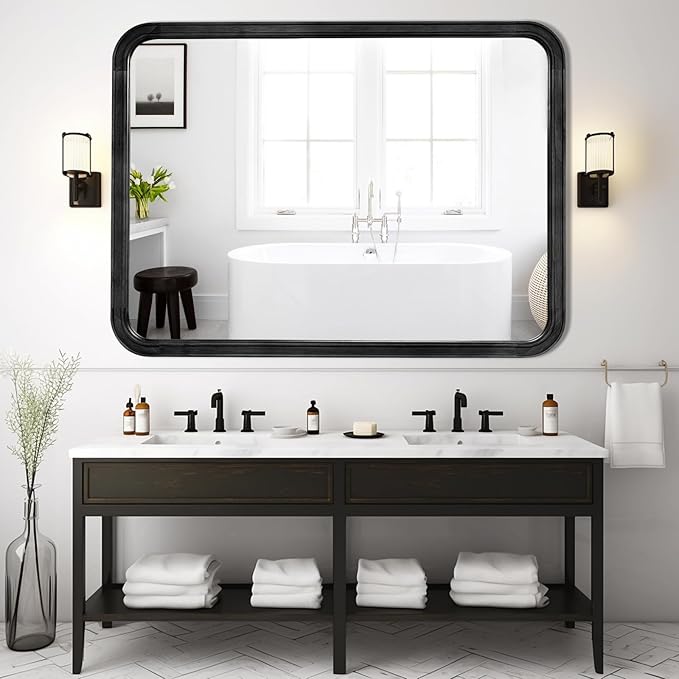 WallBeyond Black Bathroom Mirror - Image 3