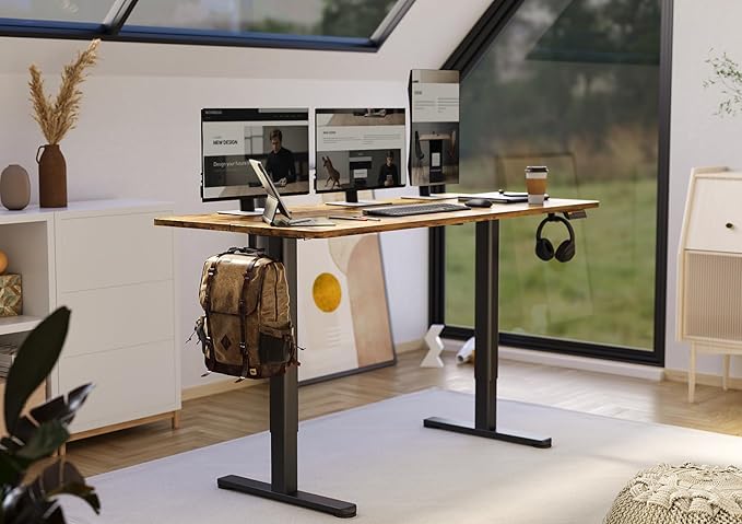 Claiks Electric Standing Desk, Adjustable Height Stand up Desk, 55x24 Inches - Image 2