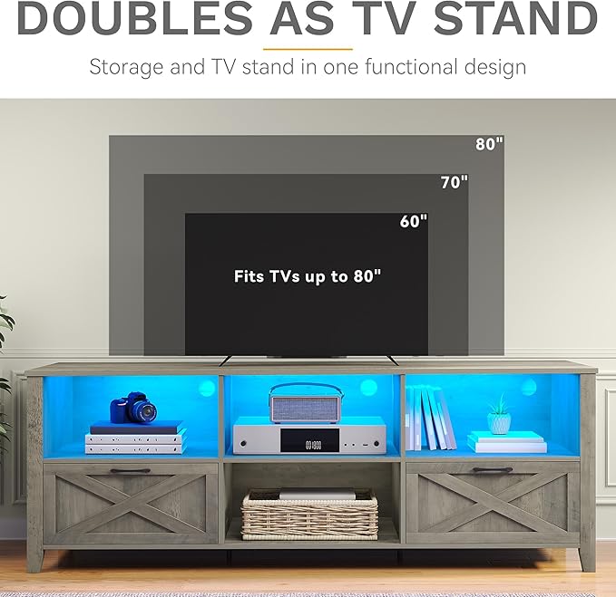 DWVO 70 Inch Farmhouse TV Stand - Image 6