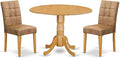 East West Furniture DLAS3-OAK-28 3 Piece Dining Table Set Includes A Wooden by EastWestFurniture