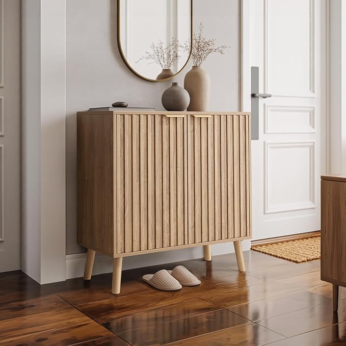 Pamapic Fluted Storage Cabinet, Sideboard Buffet Cabinet - Image 7
