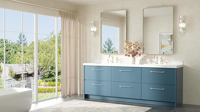 TETOTE Brushed Nickel Mirror for Bathroom 24 x 36 Metal Framed Vanity Mirror - Image 8