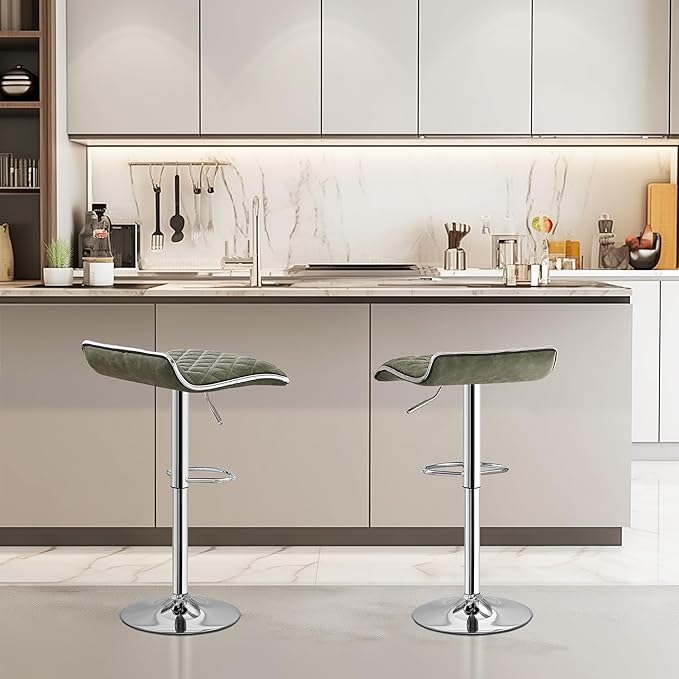 VECELO Adjustable Bar Stools Set of 2, Bar Height Stools - Image 6