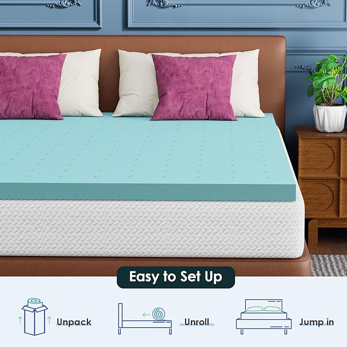 FDW | 8" Queen Mattress + 2" Cooling Mattress Topper | Gel Memory Foam | Medium - Image 5