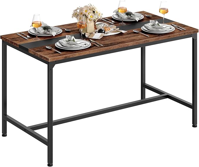 47.2'' Dining Table, Rectangle Color-Blocked Kitchen Dinner Table, - Image 9