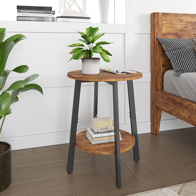Side Table, Small Round End Table - Image 2