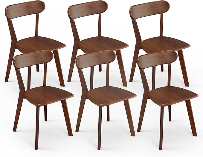 Solid Wood Dining Chairs Set of 6, Wooden Dining Room Chairs - Image 3