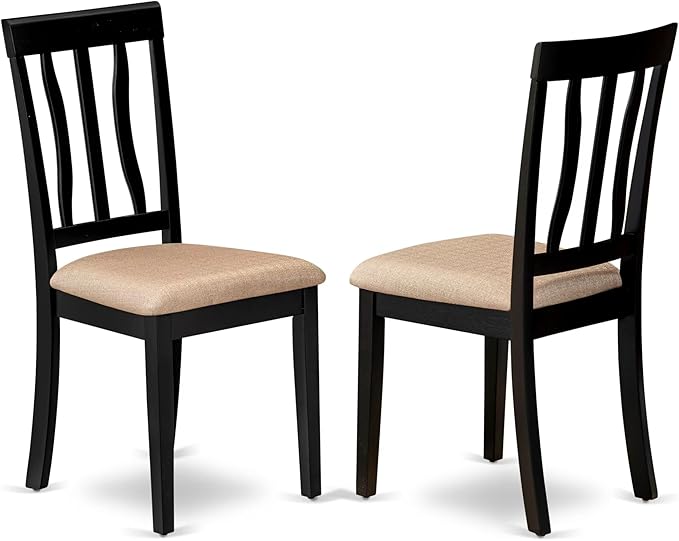 East West Furniture LGAN7-BLK-C 7 Piece Kitchen Table Set Consist of a - Image 4
