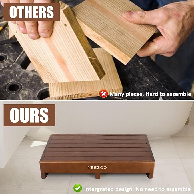 Wooden one Step Stool- Solid Pine Wood Step Riser - Image 4