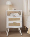 Rattan Nightstand, Farmhouse Bedside Table by JOONEE