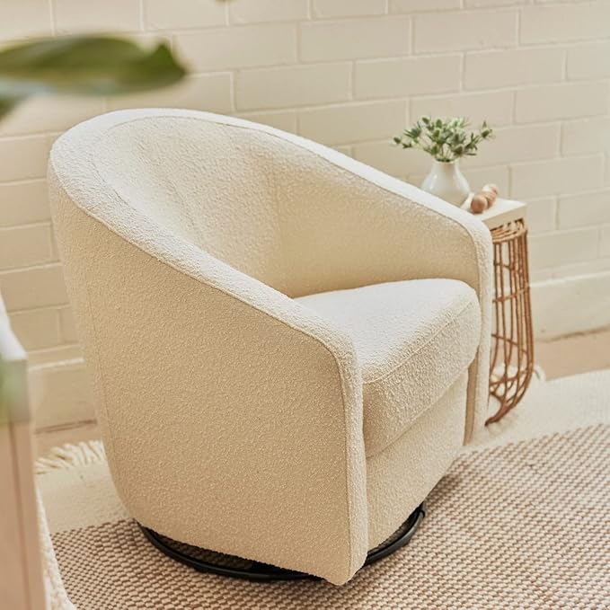 Babyletto Madison Swivel Glider in Polyester Ivory Boucle - Image 10