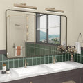 48x30 Bronze Bathroom Mirror for Wall, Brushed Bronze Metal Framed Bathroom by CHARMOR